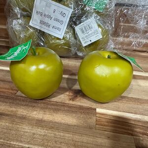Bag 8 Individually Wrapped SimpleStyle Artificial Golden Green Apples Realistic